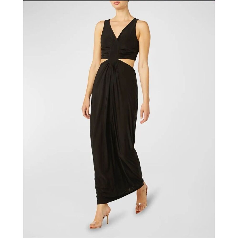 Misa Los Angeles Athena Black Cutout Maxi Dress Size XS
